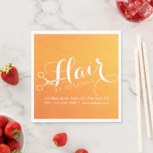Haarstylistin Makeup Salon Chic Orange Gold Schere Serviette