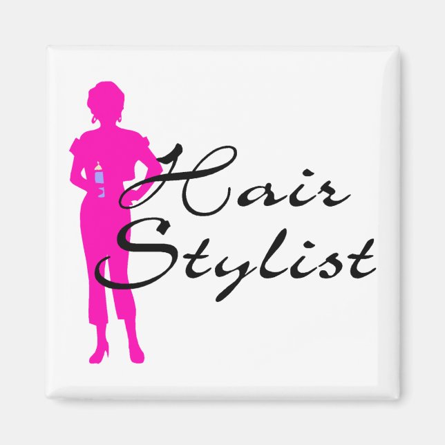 Haarstylistin (rosa) magnet (Vorne)
