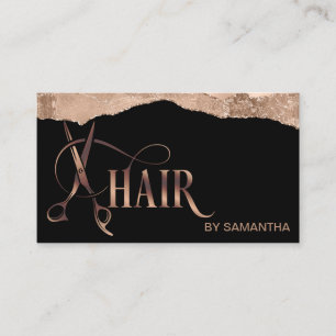 Haarstylistin Rose Goldtypografie Haarschere bu Visitenkarte