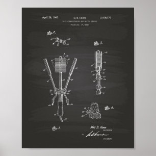 Haartrockner 1947 Patente Art Chalkboard Poster