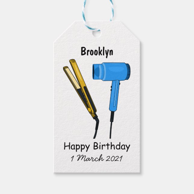 Haartrockner und Haarstreuer Geschenkanhänger (Vorderseite)