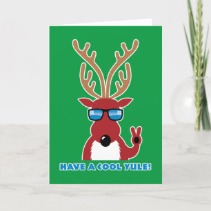 Hab ein cool's Yule! Rentiere mit Sonnenbrille Feiertagskarte