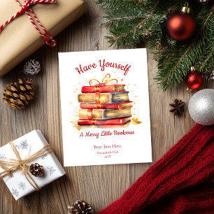 Hab ein fröhliches kleines Buchweihnachten Feiertagskarte