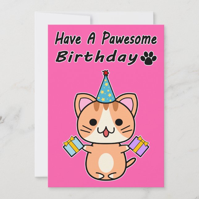 Hab Geburtstag auf die Pfotige Art - Ginger Tabby  (Vorderseite)