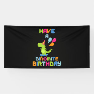 Hab Geburtstag wie ein Dinosaurier 4x8 Vinylbanner Banner