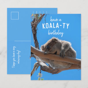 Hab Geburtstag wie ein Koala, Lustige blaue Postka Postkarte