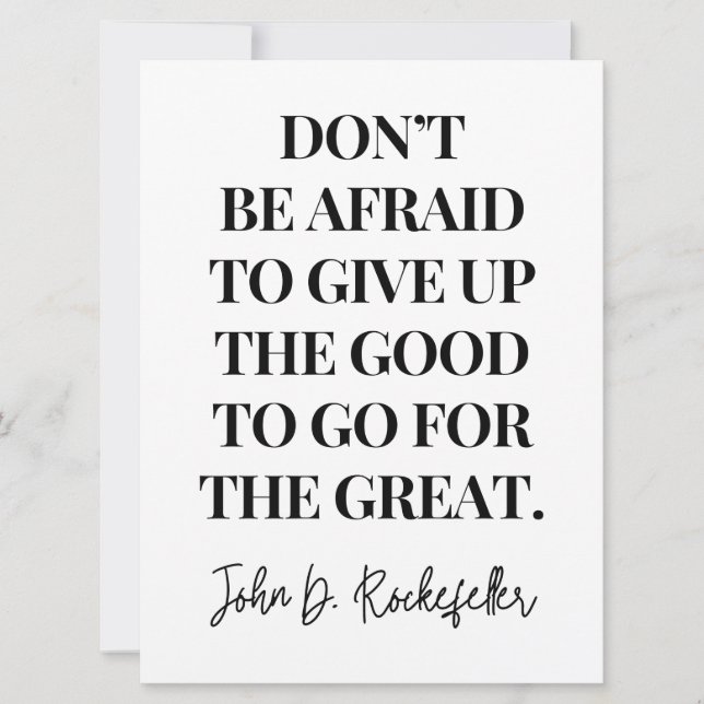 Hab keine Angst, das Gute aufzugeben Karte (Vorderseite)