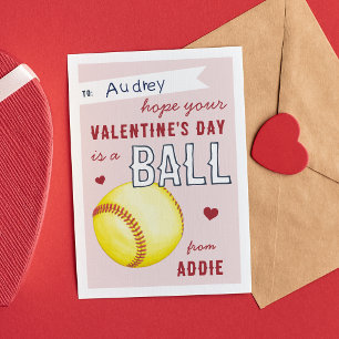 "Hab Spaß" Softball Valentinstagskarte Einladung