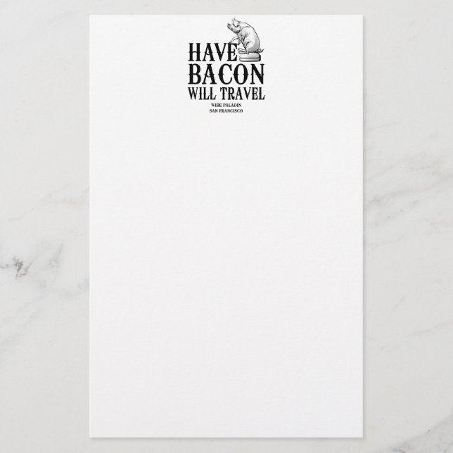Habacon Will Travel Briefpapier (Vorderseite)