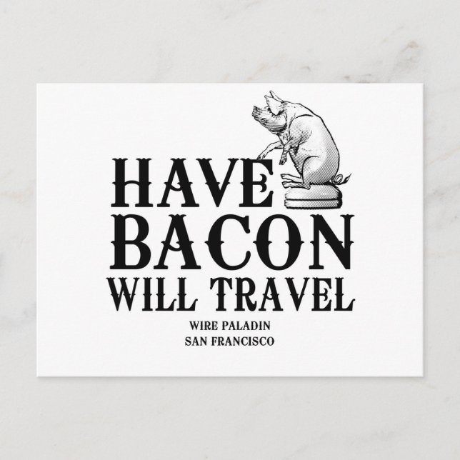 Habacon Will Travel Postkarte (Vorderseite)
