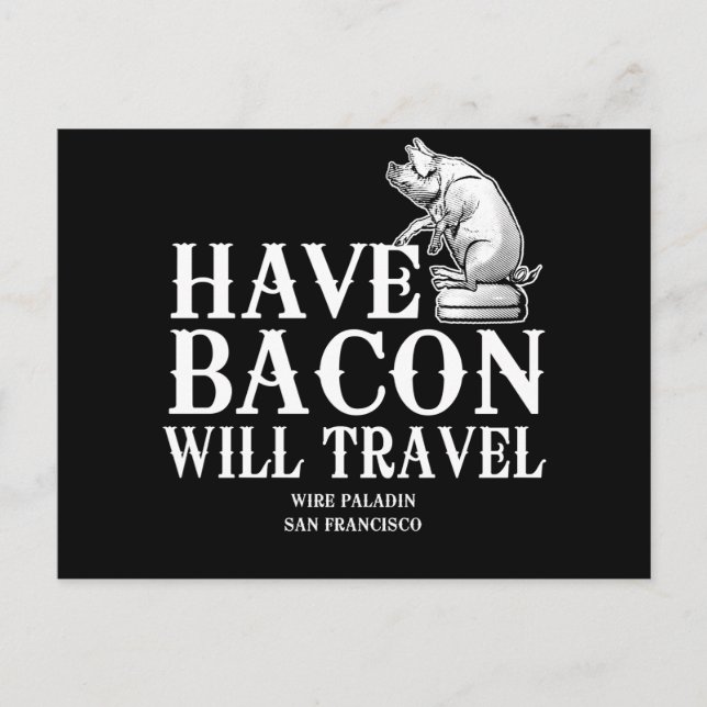 Habacon Will Travel Postkarte (Vorderseite)