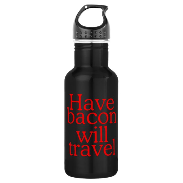 Habacon Will Travel Trinkflasche (Vorderseite)