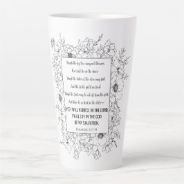 Habakkuk 3:17-18 Bibel Verse Blumenstrauch Art Milchtasse