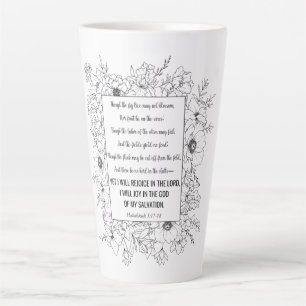 Habakkuk 3:17-18 Bibel Verse Blumenstrauch Art Milchtasse