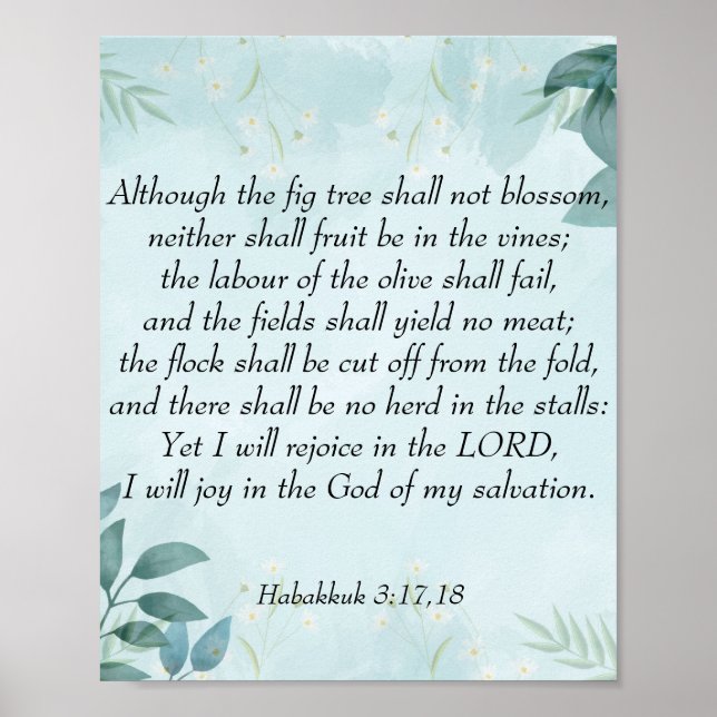 Habakkuk 3:17,18 poster (Vorne)