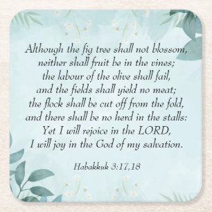 Habakkuk 3:17,18 rechteckiger pappuntersetzer