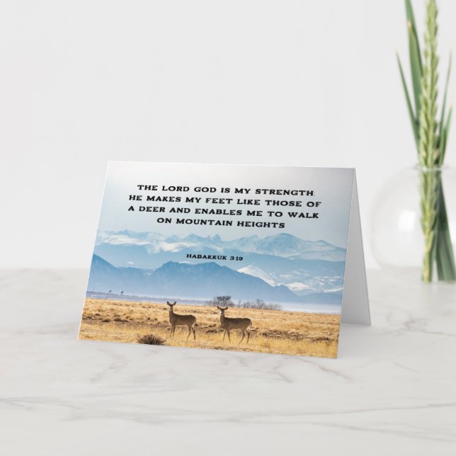 Habakkuk 3:19 Der Herr, Gott, ist meine STRENGTH-B Karte (Vorderseite)