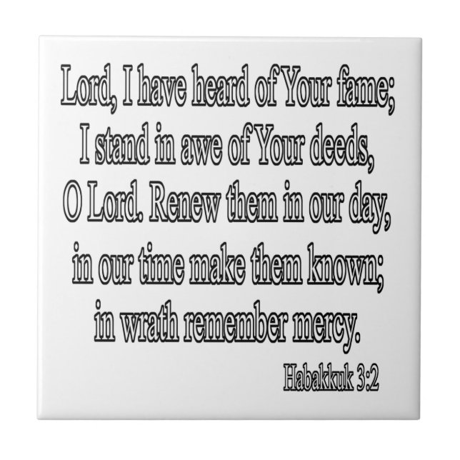 Habakkuk 3:2quadrat fliese (Vorderseite)