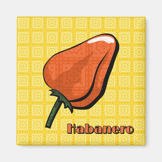 Habanero Chili Pepper Magnet (Vorne)