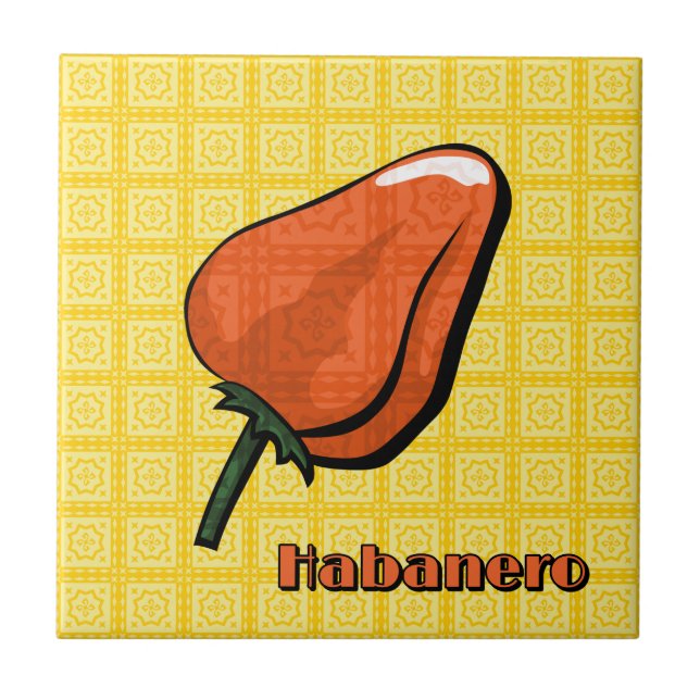 Habanero Chili Pepper Tile Fliese (Vorderseite)