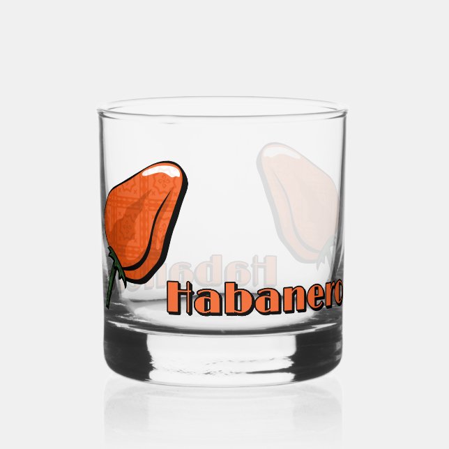 Habanero Chili Pepper Whiskyglas (Vorderseite)