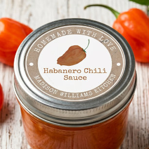 Habanero-Chilisauce selbstgemacht Orangen-Chili Runder Aufkleber