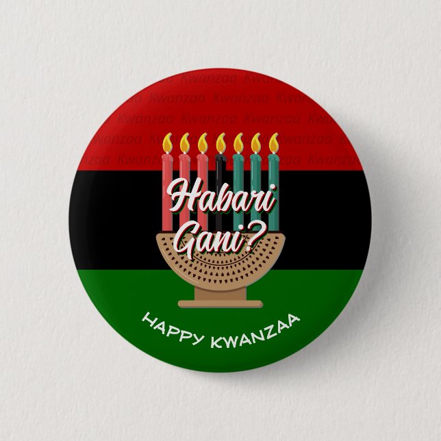 HABARI GANI Kwanzaa Button (Vorderseite)