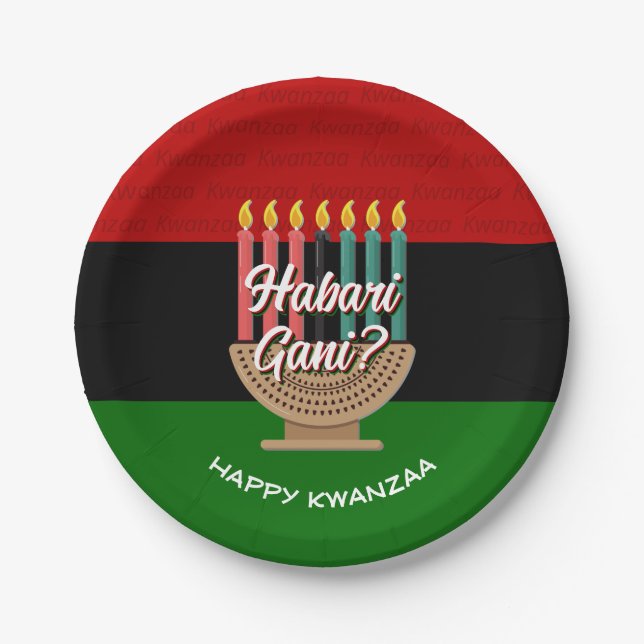 HABARI GANI Kwanzaa Pappteller (Vorderseite)