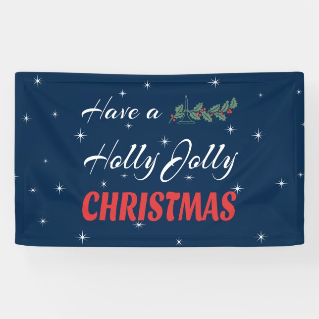 Habe ein Holly Jolly Weihnachten Banner (Horizontal)
