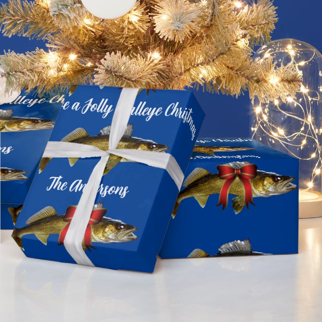 "Habe ein Jolly Walleye Weihnachten!" Geschenkpapier (Feiertage)
