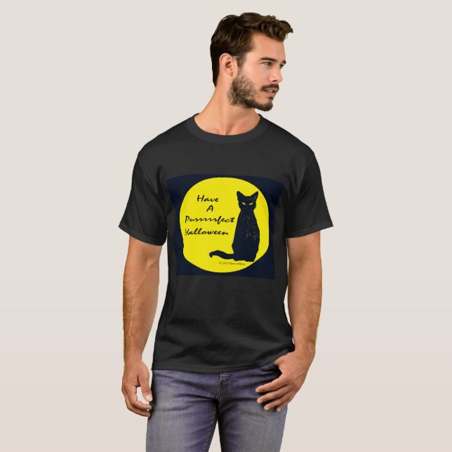 Habe ein PURRfect Halloween! T-Shirt (Vorne ganz)