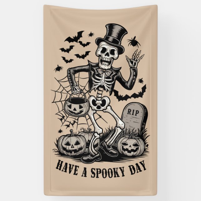 Habe ein tolles Halloween-Skelett Banner (Vertikal)