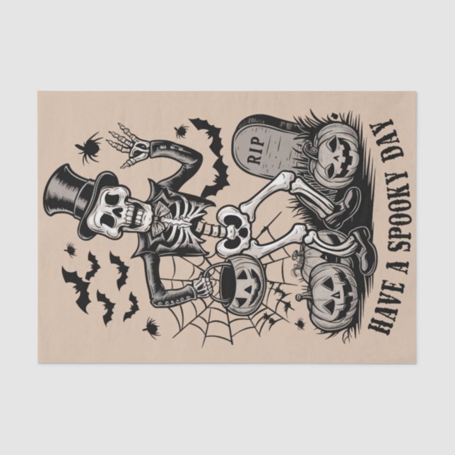 Habe ein tolles Halloween-Skelett Seidenpapier (Vorderseite)
