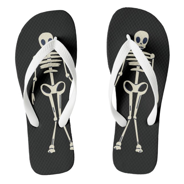 Habe ein unheimliches Halloween, Halloween Skelett Flip Flops (Fußbett)