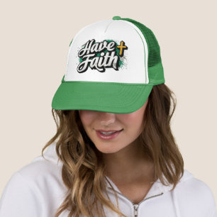 Habe Glauben Christliche Trucker-Mütze Kreuz Graff Truckerkappe