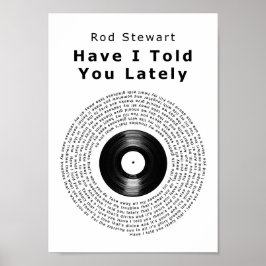 Habe ich dir in letzter Zeit Vinyl Record Song Lyr Poster