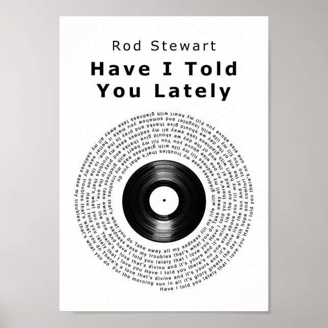 Habe ich dir in letzter Zeit Vinyl Record Song Lyr Poster (Vorne)