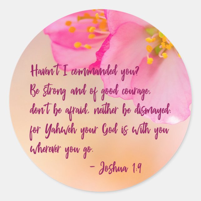 Habe ich dir nicht Christliche Blüte geboten? Runder Aufkleber (Vorderseite)