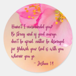 Habe ich dir nicht Christliche Blüte geboten? Runder Aufkleber