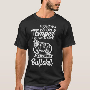 Habe keine kurze Temperament Süße Kühe Tier Grafik T-Shirt