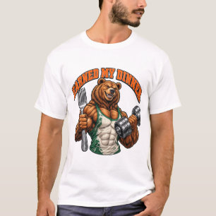Habe mein Abendessen verdient Lustiges Muskelbär M T-Shirt