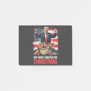 Habe, was ich zu Weihnachten wollte Trump Santa Post-it Klebezettel
