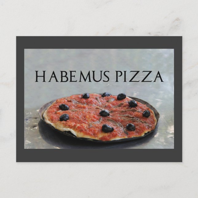 Habemus Pizza Party Einladung Postkarte (Vorderseite)