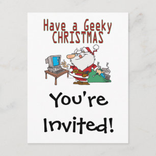 haben einen geekten Weihnachtsmann-Computer Einladung