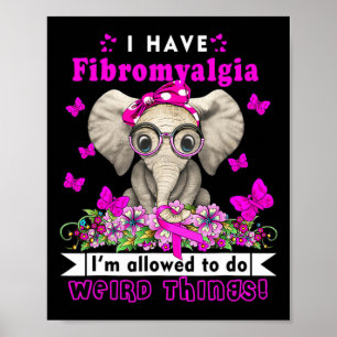 haben Fibromyalgie Bewusstsein Elefanten Spaß Nied Poster
