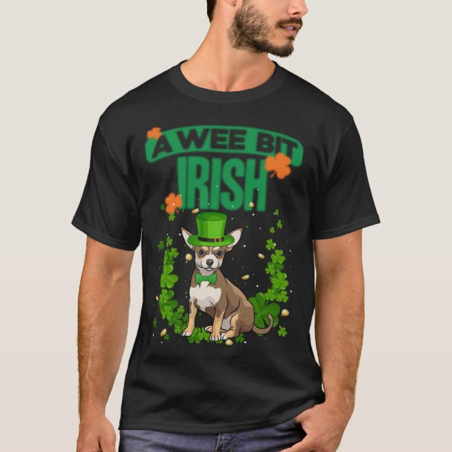 Haben Glück St Patrick's Day Niedlich kleine Chihu T-Shirt (Vorderseite)