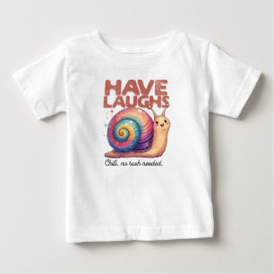 Haben Lacht Süße Regenbogen Schnecke Inspirierend Baby T-shirt