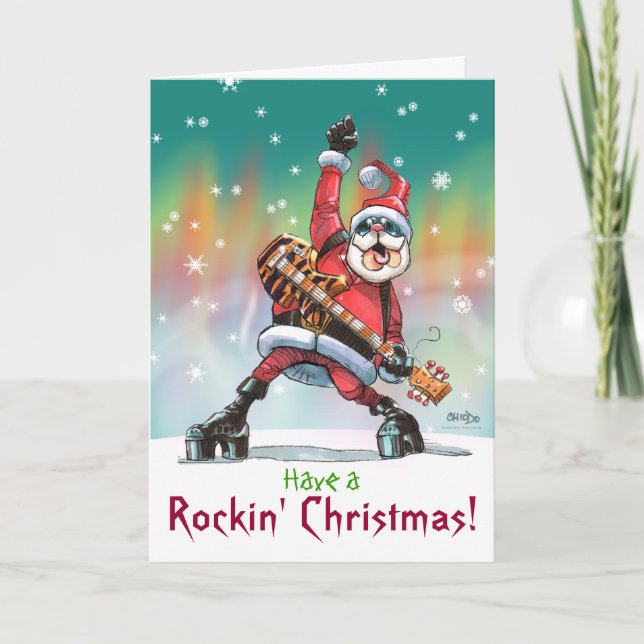 Haben Sie a, Rockin Weihnachtskarte Feiertagskarte (Vorderseite)