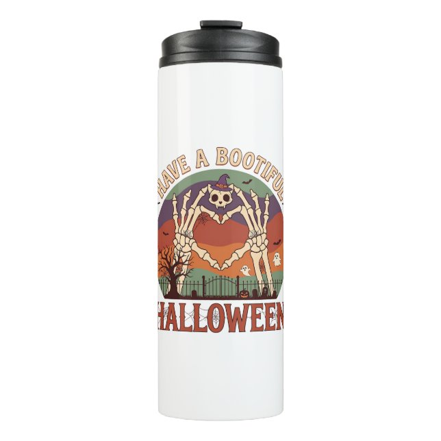 Haben Sie Bootiful Halloween Skelett Hände Katze S Thermosbecher (Vorderseite)