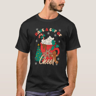 Haben Sie Cup Cheer Cocoa Vintag Groovy Santa Chri T-Shirt
